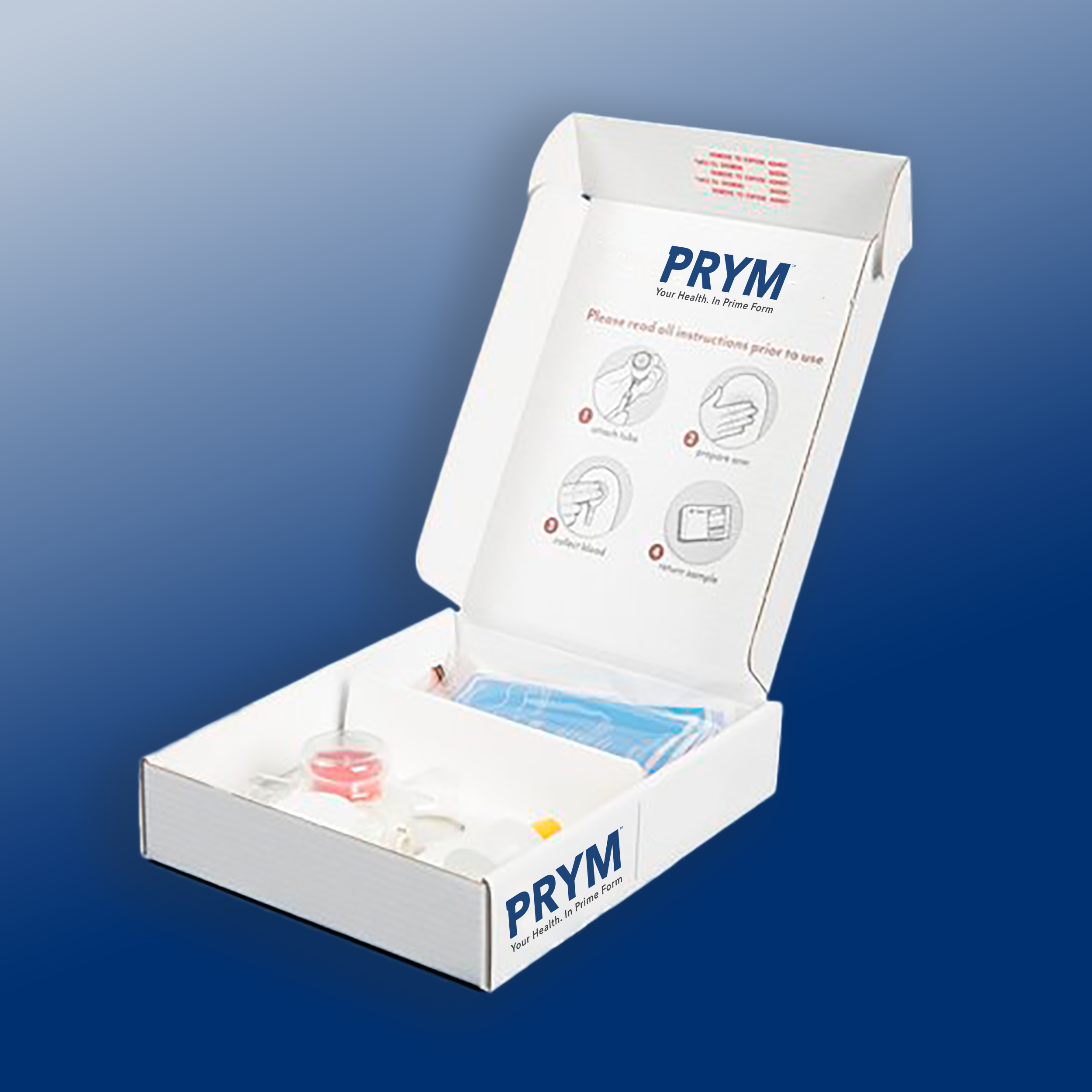 The AndroStart™ at-home men's comprehensive health test kit with its painless collection device.